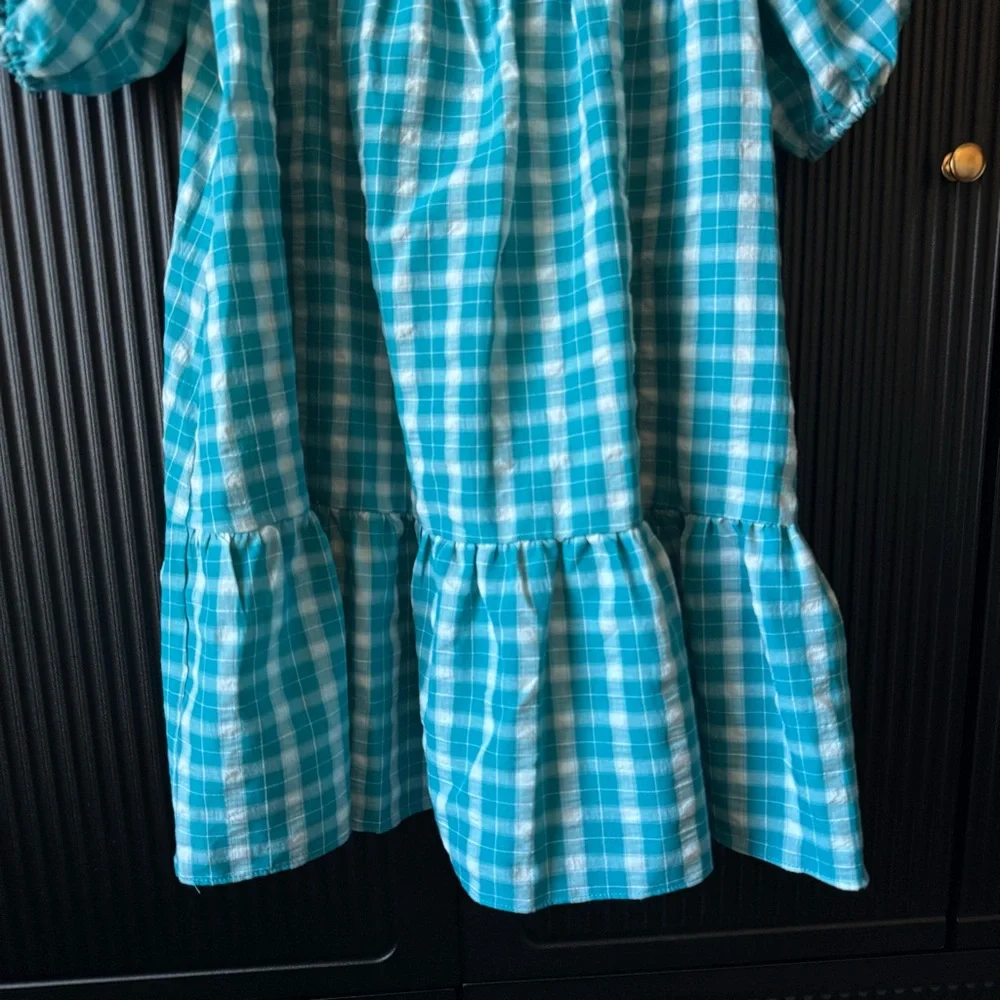 Amanda Uprichard Blue Plaid Mini Dress - Picture 4 of 16